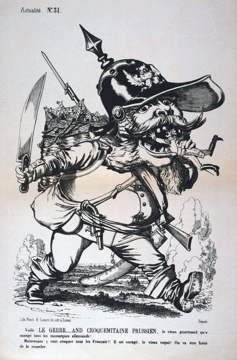 Karikatur af Wilhelm I af Preussen, fransk-preussisk krig, 1870-1871. af Unbekannt