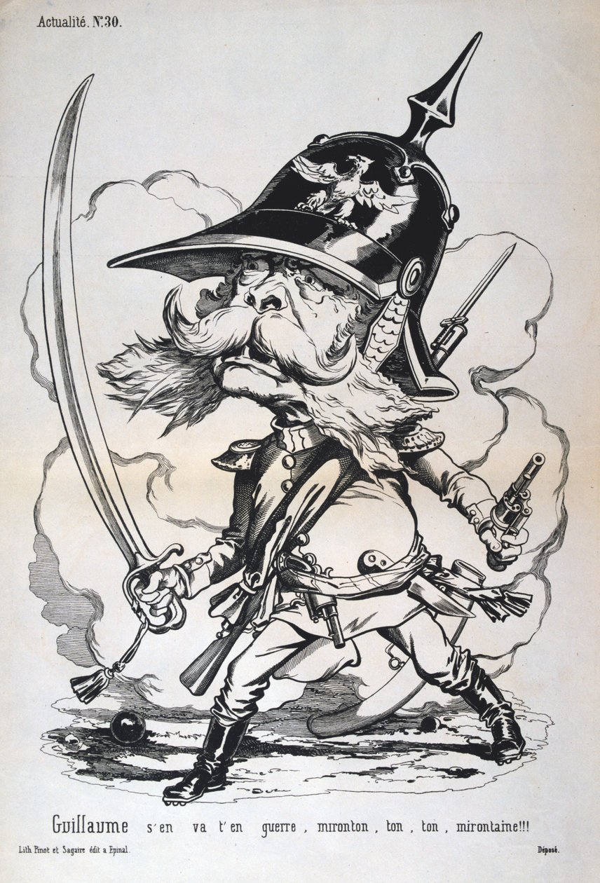 Karikatur af Wilhelm I af Preussen, fransk-preussisk krig, 1870-1871. af Unbekannt