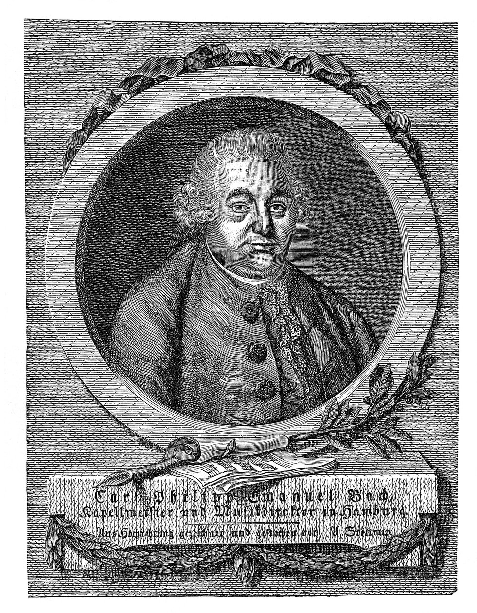 Carl Philipp Emanuel Bach 1714-1788, tysk komponist og musiker af Unbekannt
