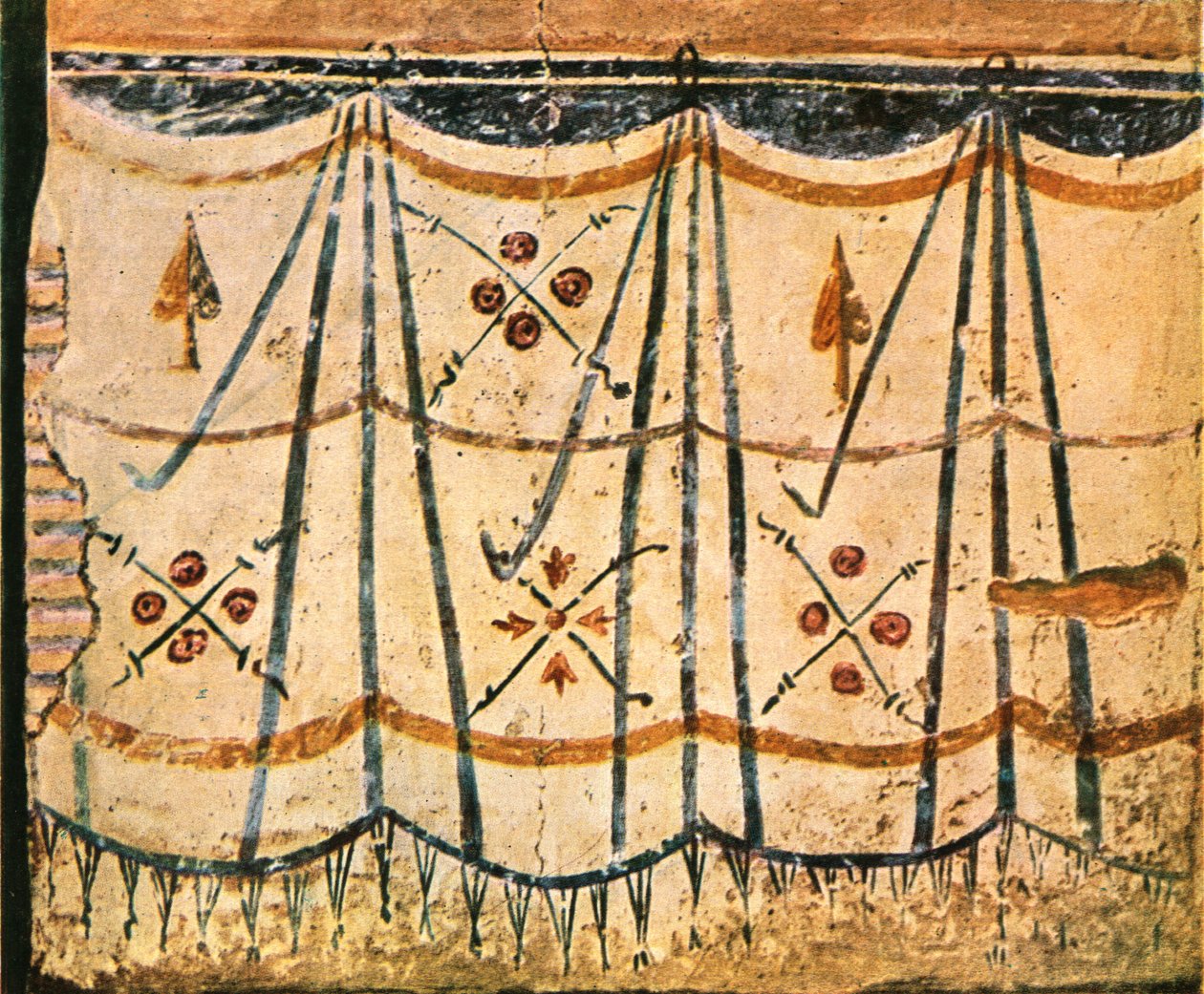 Tæppefrise fra kammer E, væg 6 i Santa Maria Antiqua, Rom, Italien, 1928. af Unbekannt