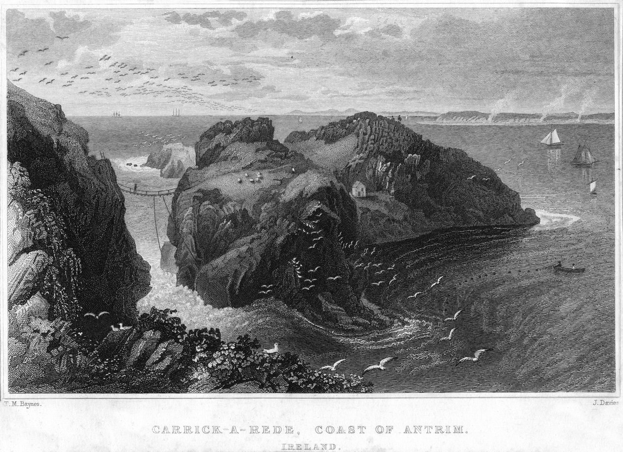 Carrick-A-Rede, Coast of Antrim, Irland, 1800-tallet af Unbekannt