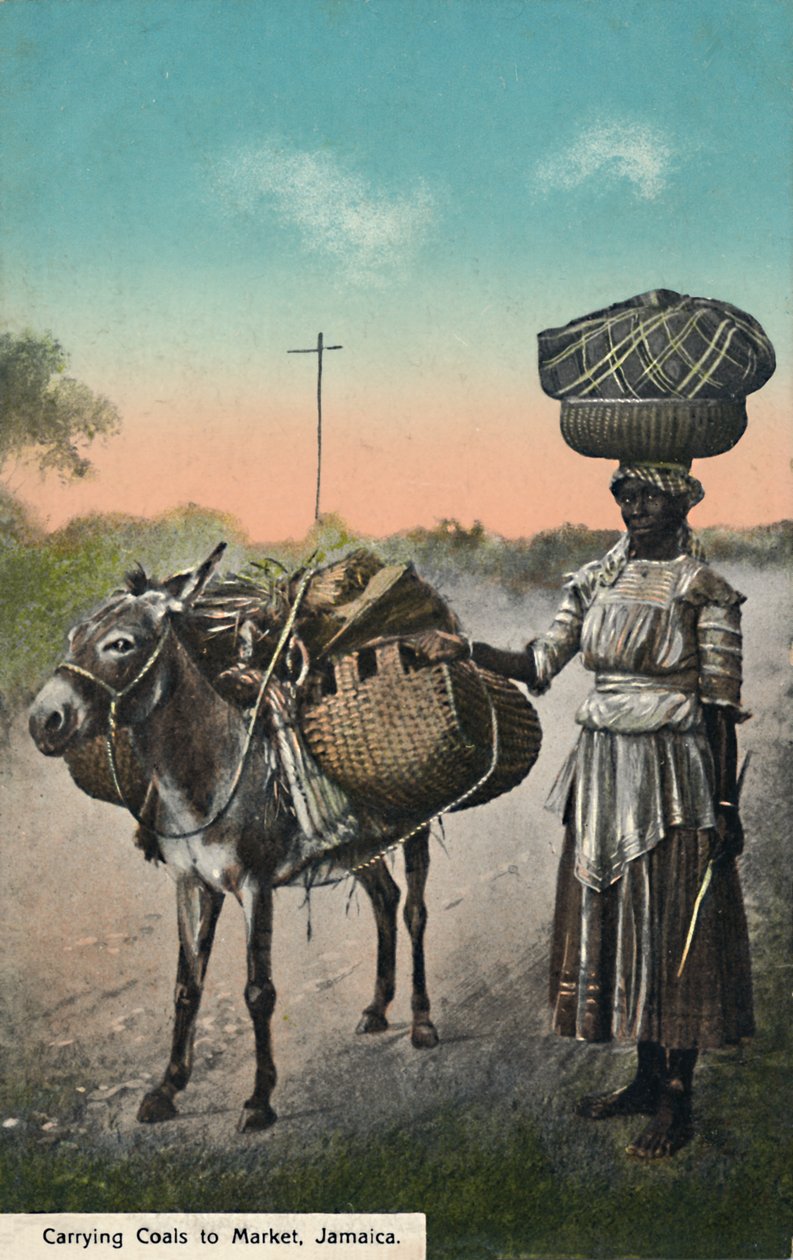 Carrying Coals to Market, Jamaica, begyndelsen af det 20. århundrede. af Unbekannt