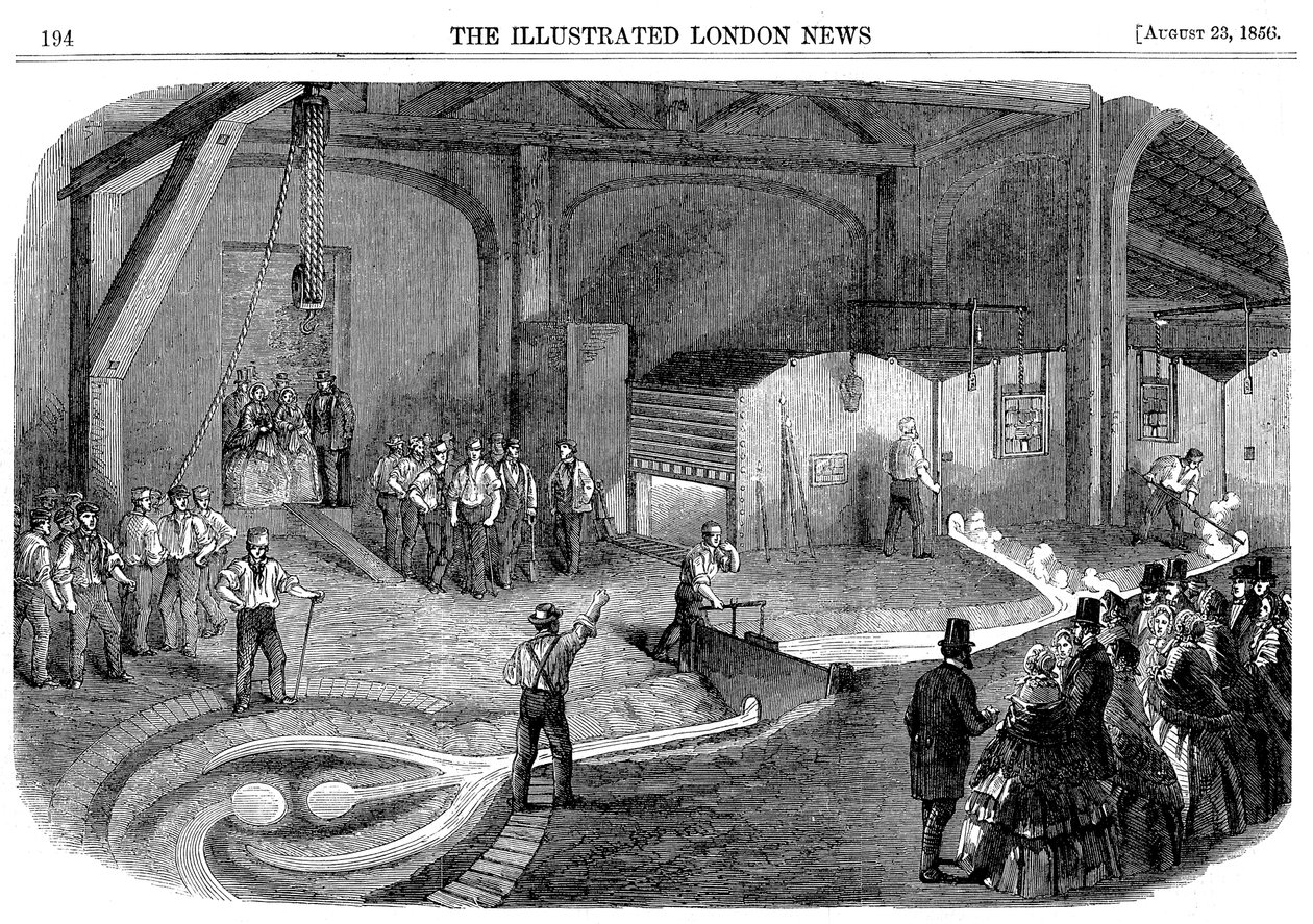 Støbning af klokken til Westminster Clock Tower, 1856 af Unbekannt