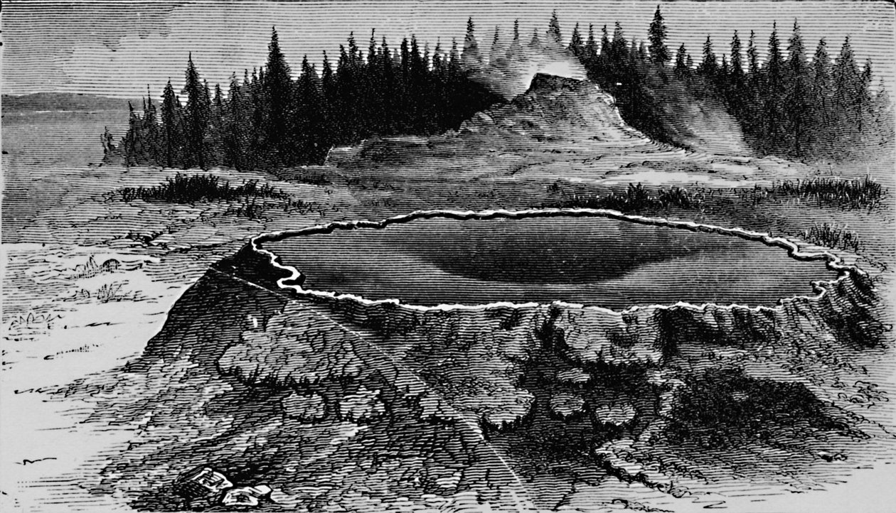 Slotsgejser og brandbassin, 1873, 1883 af Unbekannt