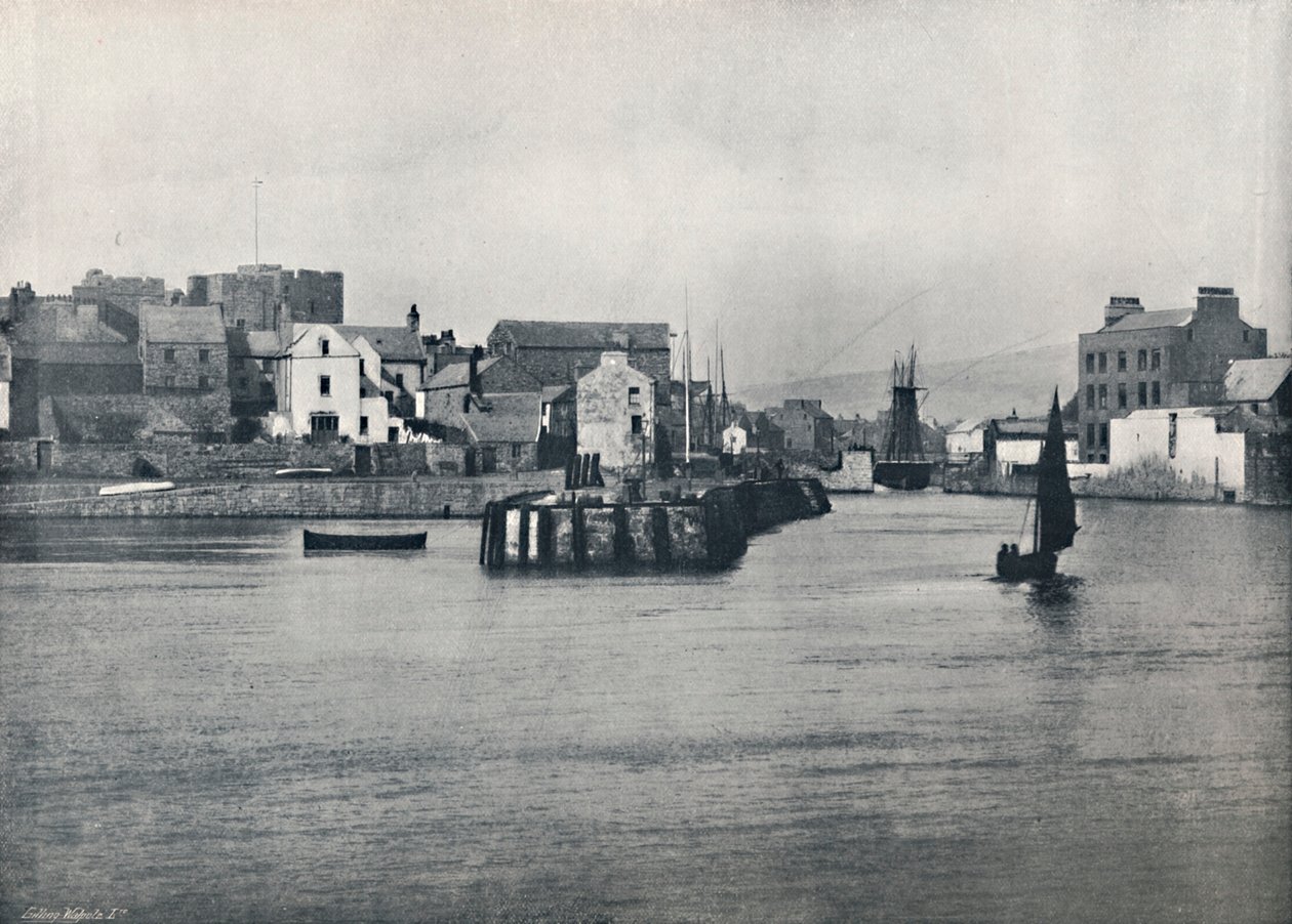 Castletown - Fra molen, viser Rushens slot, 1895 af Unbekannt
