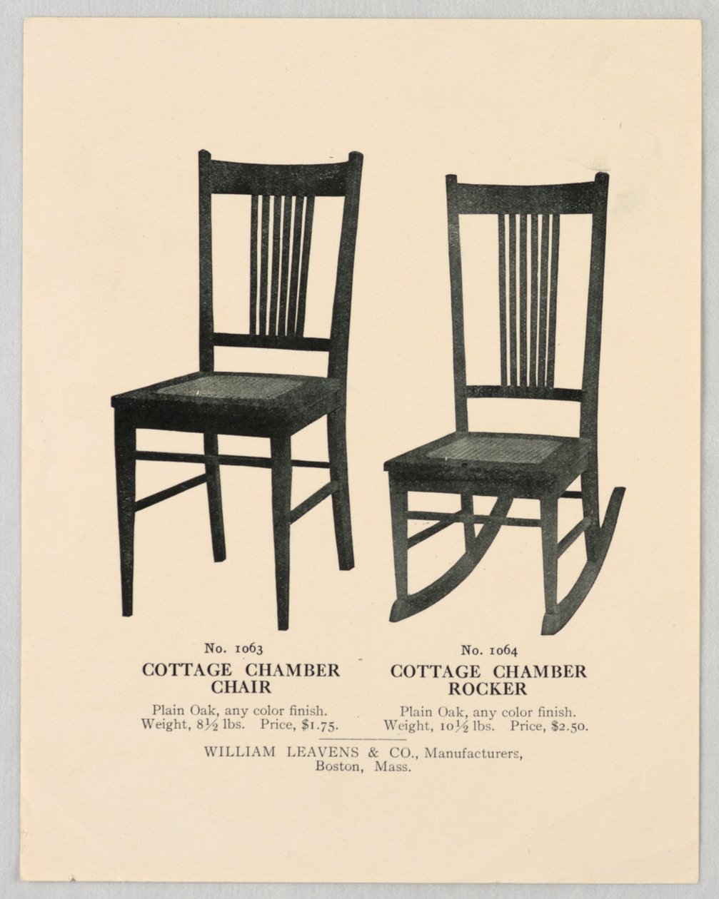 Katalogillustration, designs til stole, 1904–05 af Unbekannt