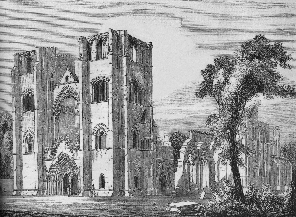 Katedralen i Elgin, 1845 af Unbekannt