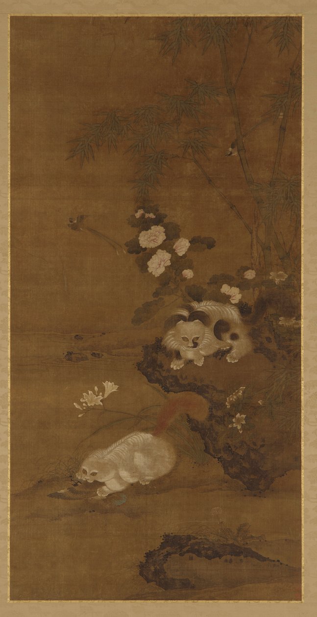 Katte, fugle og blomster, 1400-tallet. af Unbekannt
