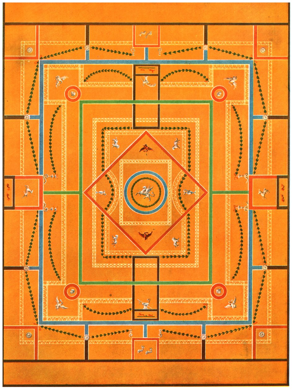Loftsdekoration, Pompeji, Italien, 1928. af Unbekannt