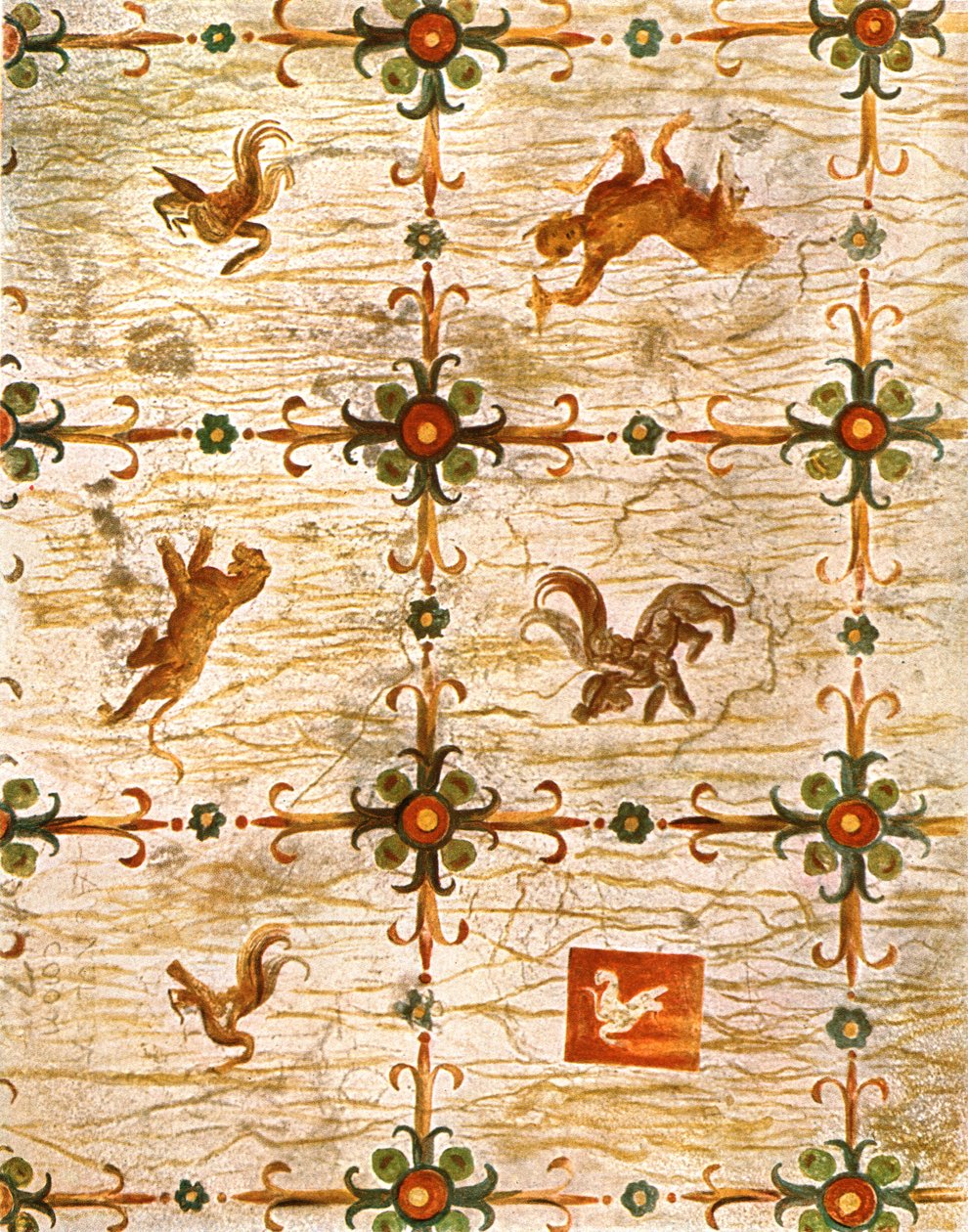 Loftsdekoration i Neros Domus Aurea, Rom, Italien, 1928. af Unbekannt