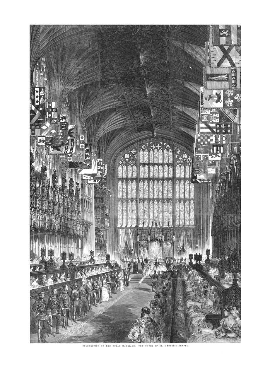 Fejring af det kongelige bryllup - The Choir of St. Georges Chapel., 10. marts 1863 af Unbekannt