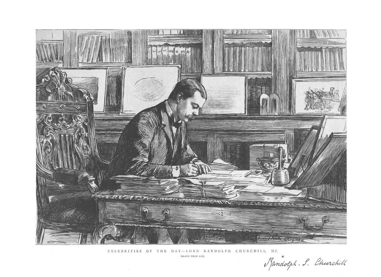 Dagens berømtheder - Lord Randolph Churchill, M.P., 1885 af Unbekannt