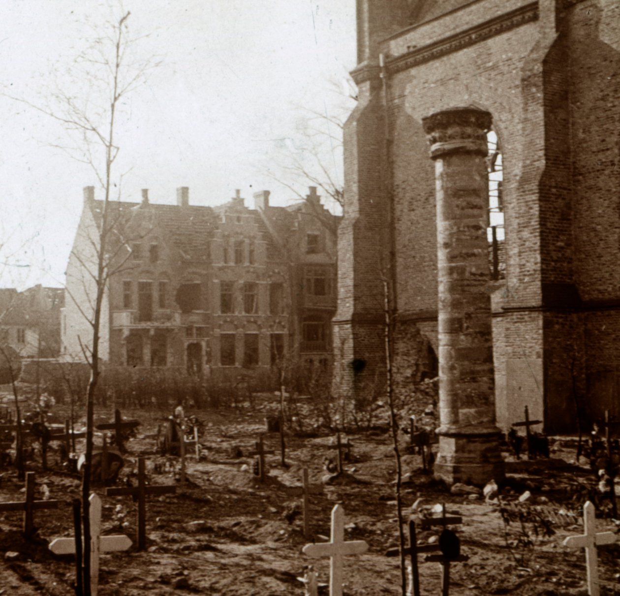 Kirkegård, Nieuwpoort, Flandern, Belgien, c1914-c1918 af Unbekannt