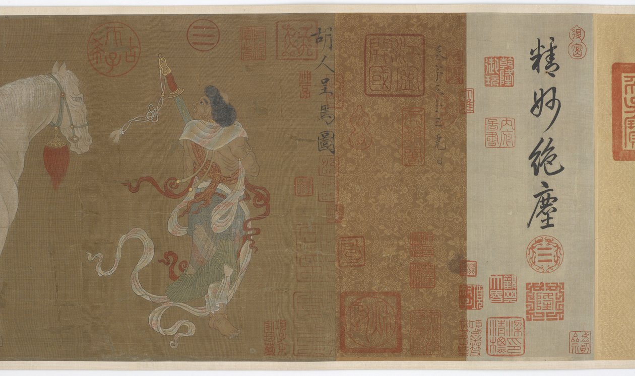 Centralasiater præsenterer hyldestheste, Ming- eller Qing-dynastiet, 1600-tallet. af Unbekannt