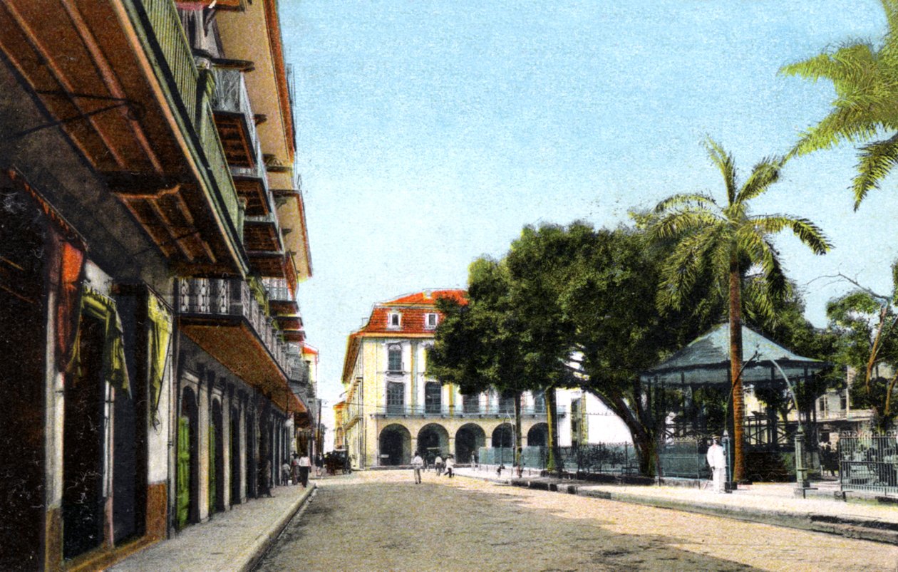 Central Park og kanalbygning, Panama City, Panama, c1920