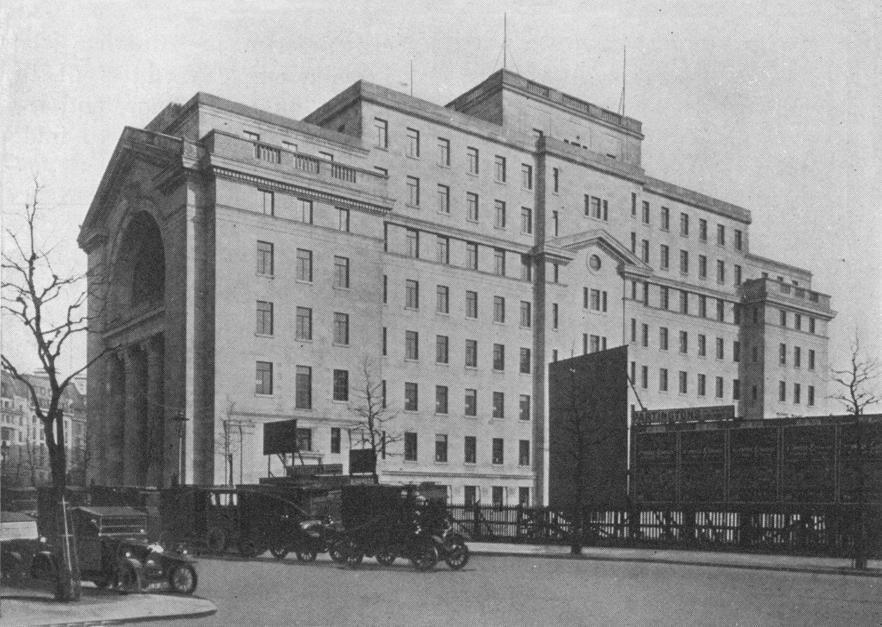 Center Block of Bush House, London, fra Aldwych, 1924 af Unbekannt