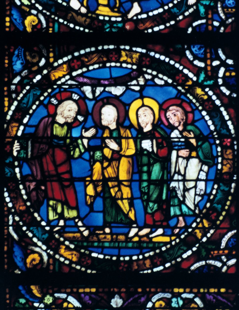 Centre of the Thabor, farvet glas, Chartres Cathedral, Frankrig, 1194-1260 af Unbekannt