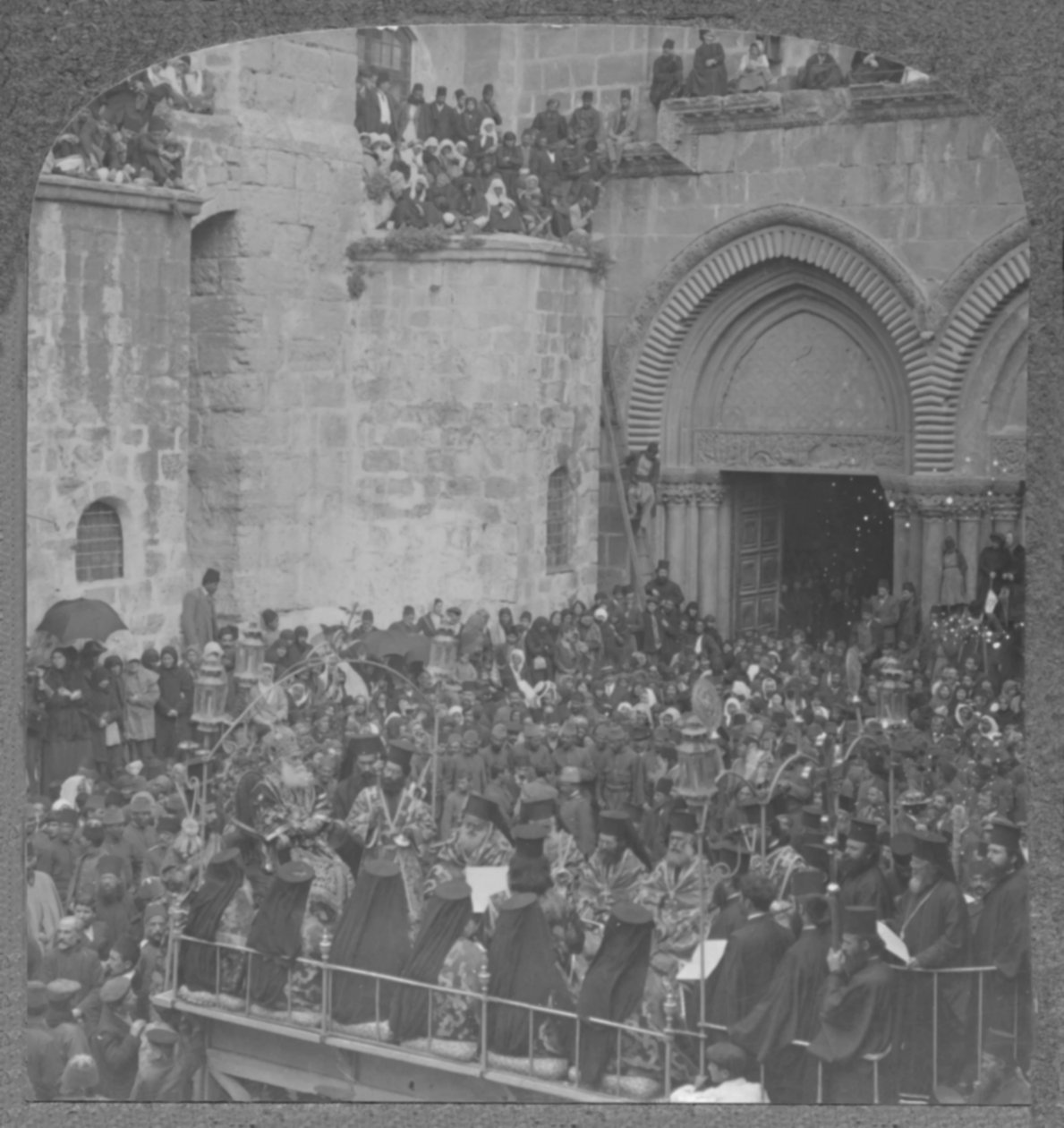 Ceremoni med at vaske disciplenes fødder i Den Hellige Gravs Kirke, ca. 1900 af Unbekannt