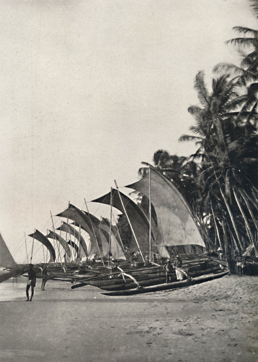 Ceylonesiske udrigger havfiskerbåde, 1926 af Unbekannt