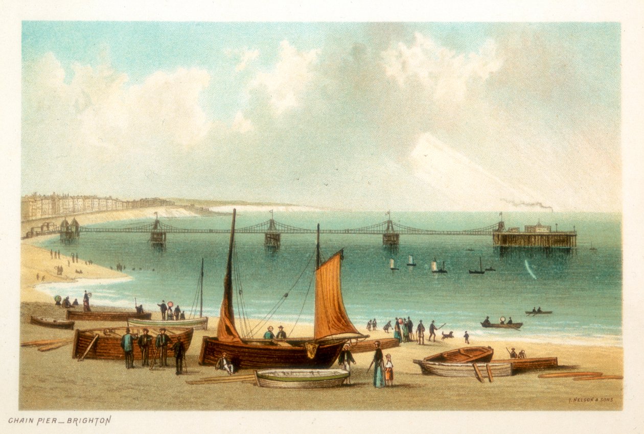 Kædemole, Brighton, Sussex, c1889 af Unbekannt
