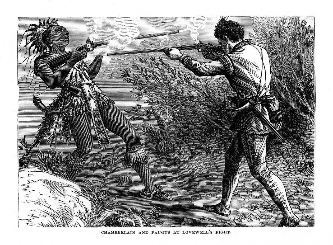 Chamberlain og Paugus ved Lovewells Fight, 1725, 1872 af Unbekannt