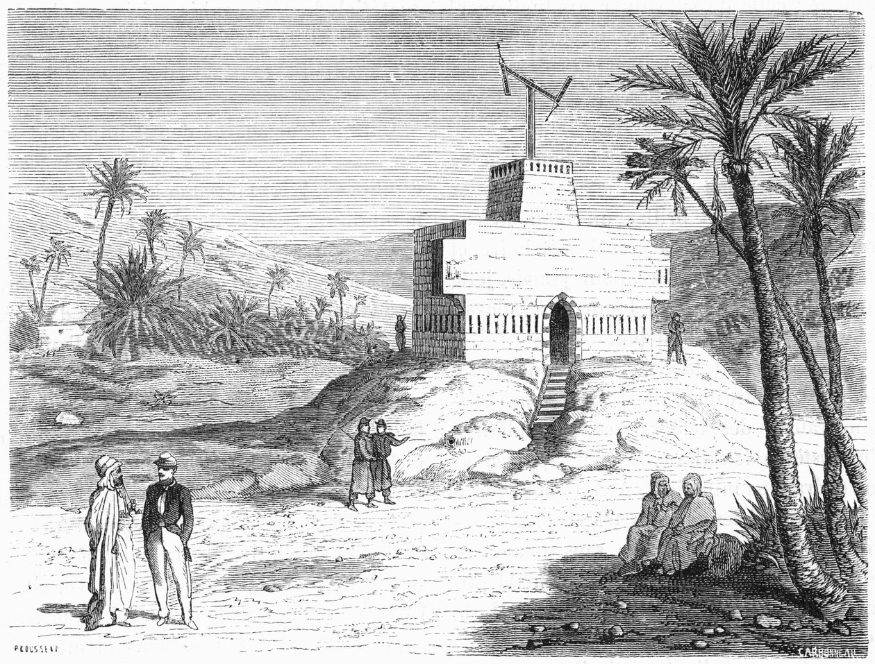 Chappes lufttelegrafsystem, Algeriet, midten af det 19. århundrede, c1870. af Unbekannt