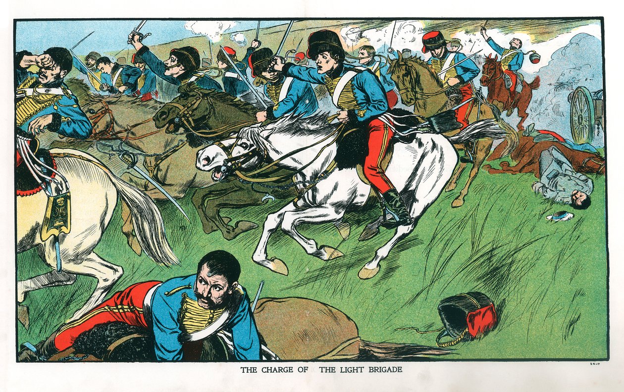 Anklagen for den lette brigade ved Balaclava, Krimkrigen, 25. oktober, 1854 begyndelsen af det 20. århundrede af Unbekannt