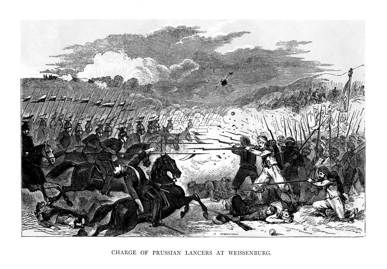 Anklagen for de preussiske Lancers i Weissenburg, 1870, 1875 af Unbekannt