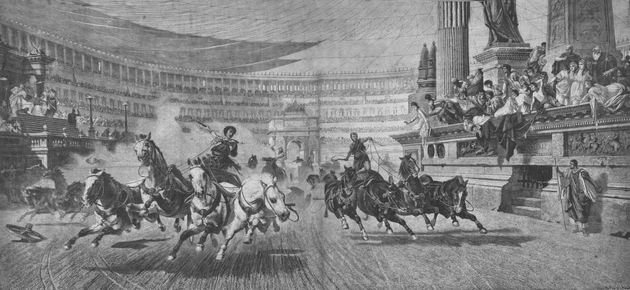 Kampvognsløb ved Circus Massimus i Rom, 1800-tallet af Unbekannt