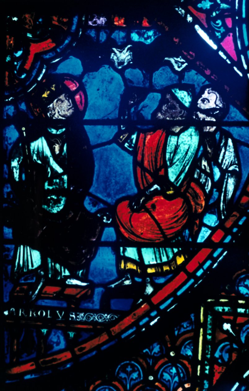 Karl den Store ser på Mælkevejen, farvet glasvindue, Chartres Cathedral, Frankrig, c1225 af Unbekannt