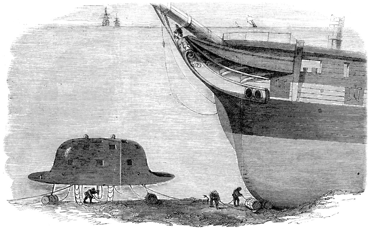 Charles Babbages foreslog design til en dykkerklokke, 1855 af Unbekannt