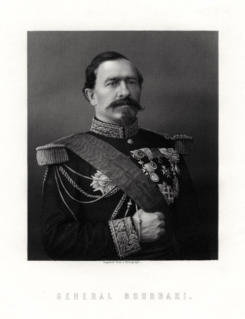 Charles Denis Sauter Bourbaki, fransk general, 1800-tallet af Unbekannt