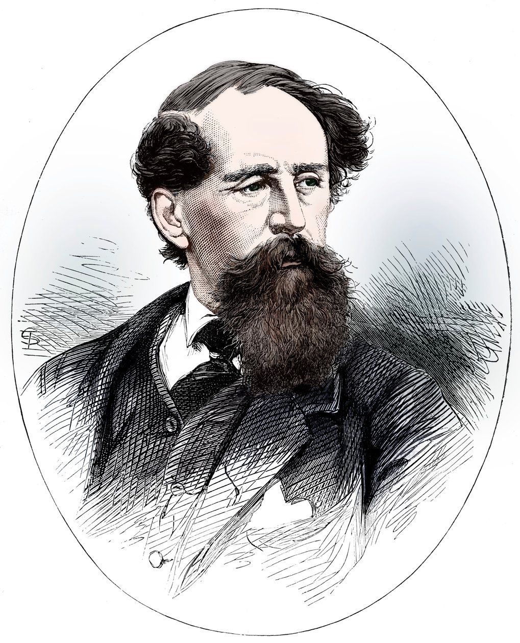 Charles Dickens, engelsk forfatter fra det 19. århundrede af Unbekannt