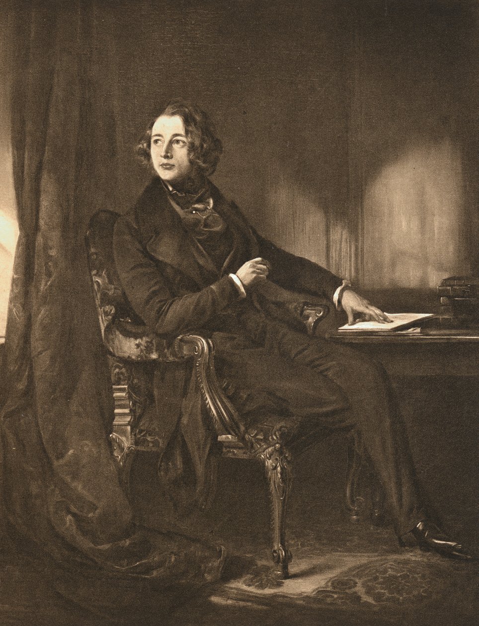 Charles Dickens, engelsk forfatter og journalist, c1836 af Unbekannt
