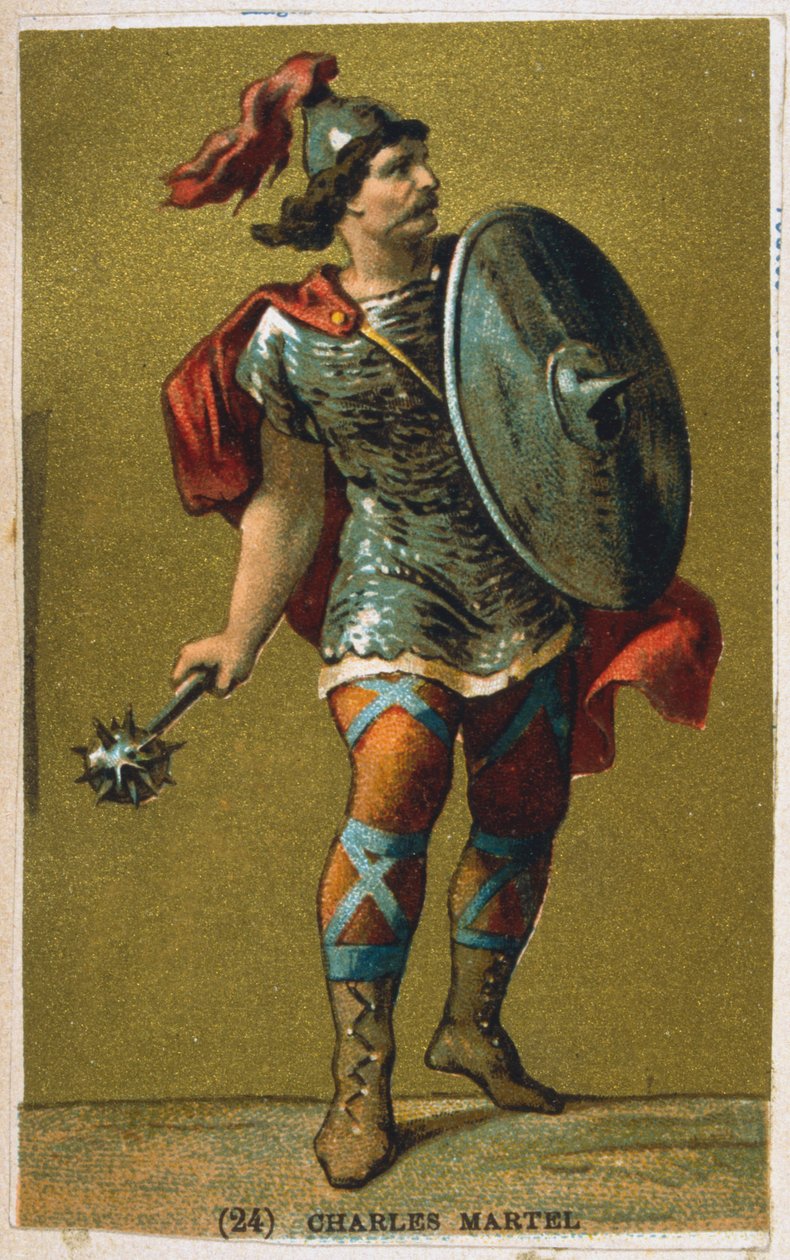Charles Martel, frankernes konge fra det 7. århundrede, 1800-tallet af Unbekannt