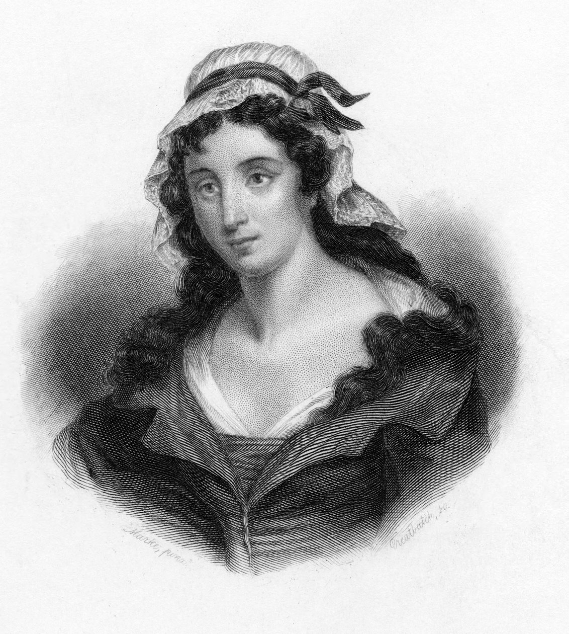 Charlotte Corday, morder af den franske revolutionær Jean-Paul Marat, 1793 af Unbekannt
