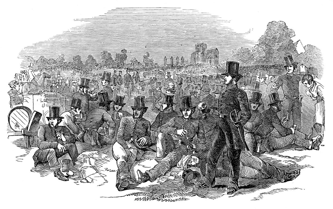 Chartist Agitation, politistyrken på Bonners Fields, 1848, 1900 af Unbekannt