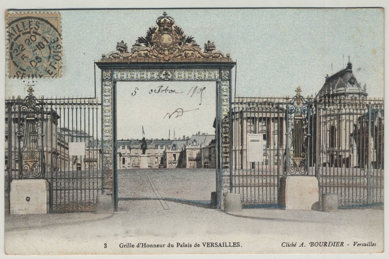 Chateau de Versailles: æresgitter - Postkort dateret 1905 af Unbekannt