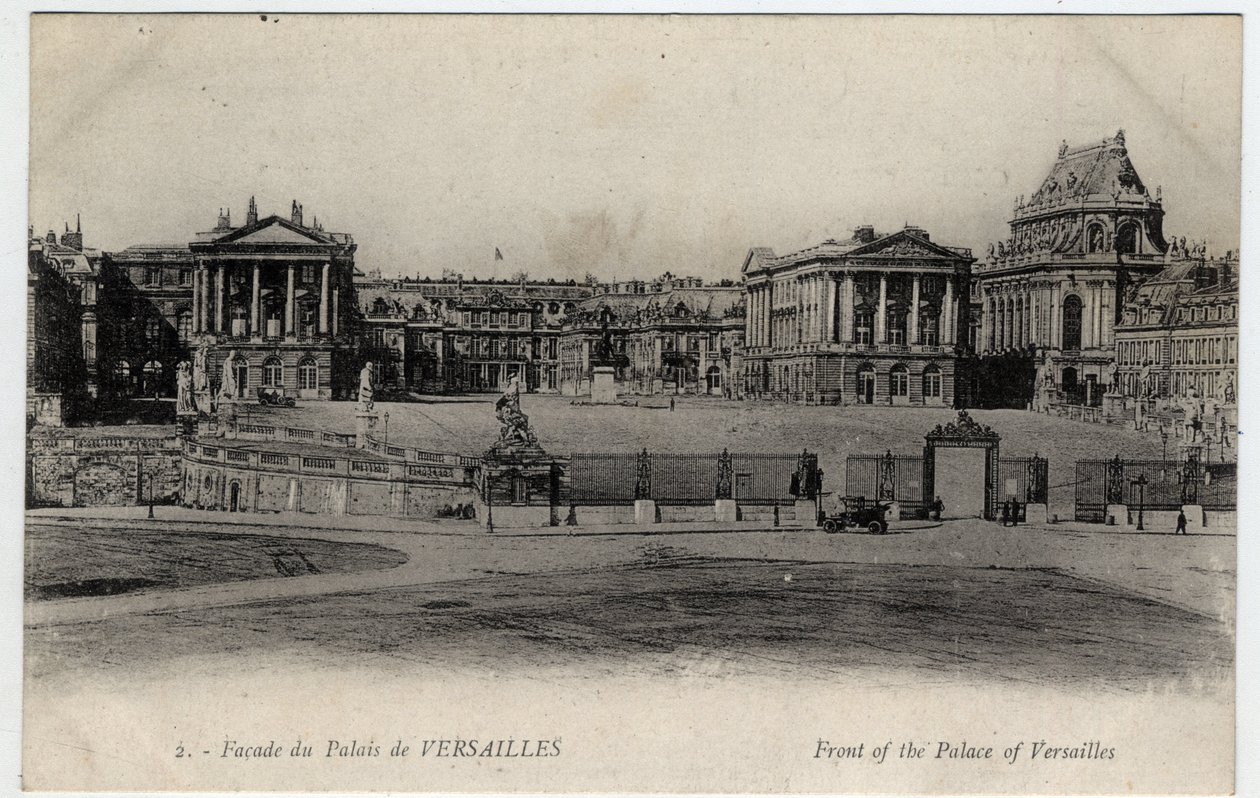 Chateau de Versailles: udsigt over facaden - Postkort slutningen af det 19.-begyndelsen af det 20. århundrede af Unbekannt