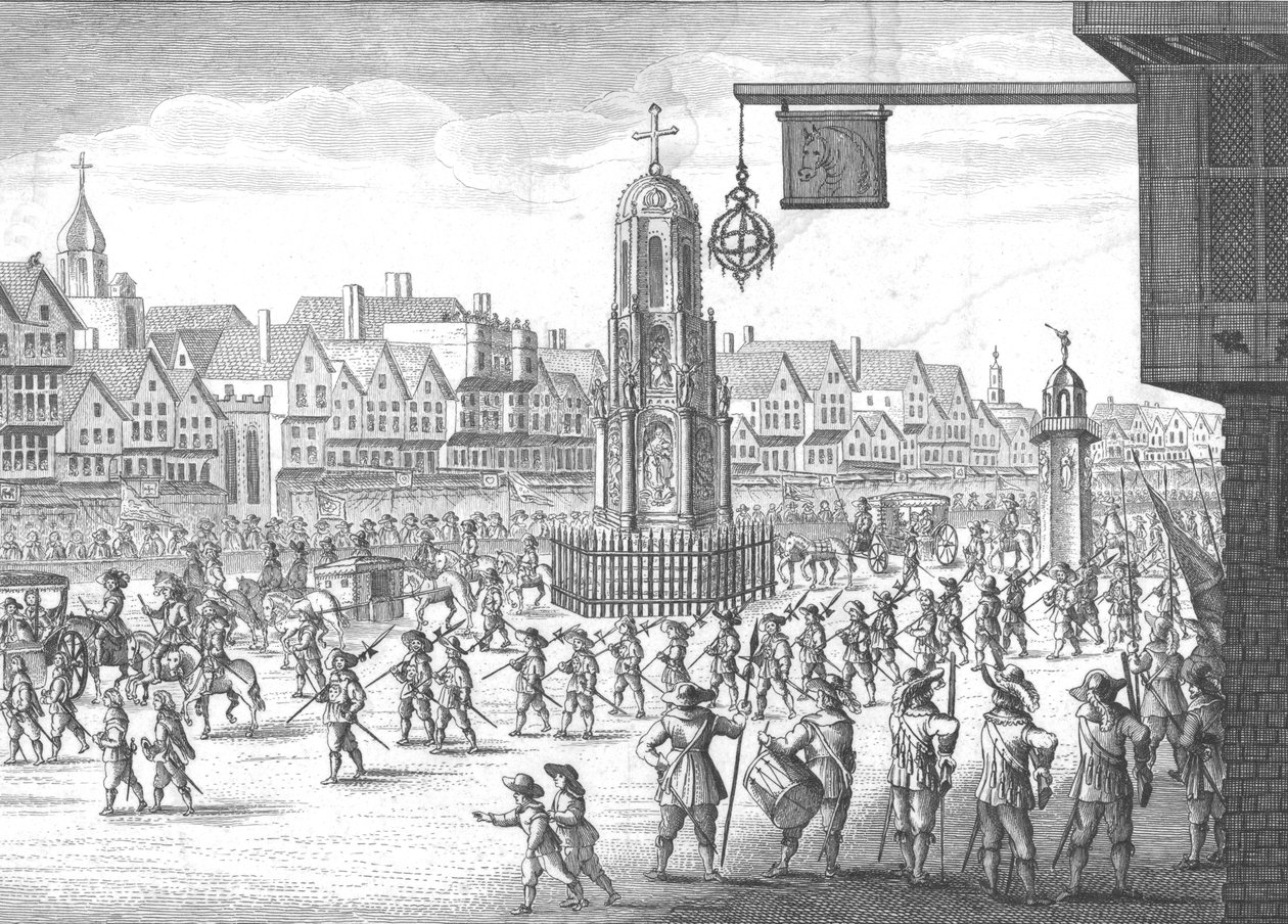 Cheapside, Cross and Conduit, 1638, 1809. af Unbekannt