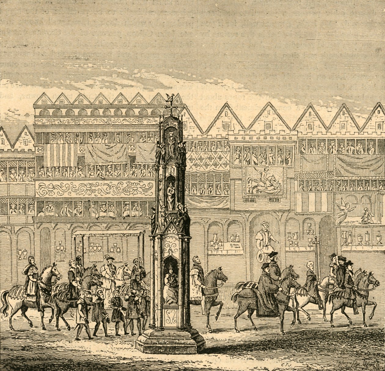 Cheapside Cross, som det så ud i 1547, 1897. af Unbekannt