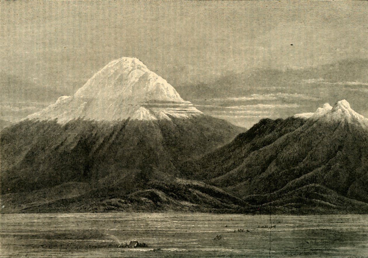 Chimborazo og Carihuairzao, fra Direction of Riobamba, 1881. af Unbekannt