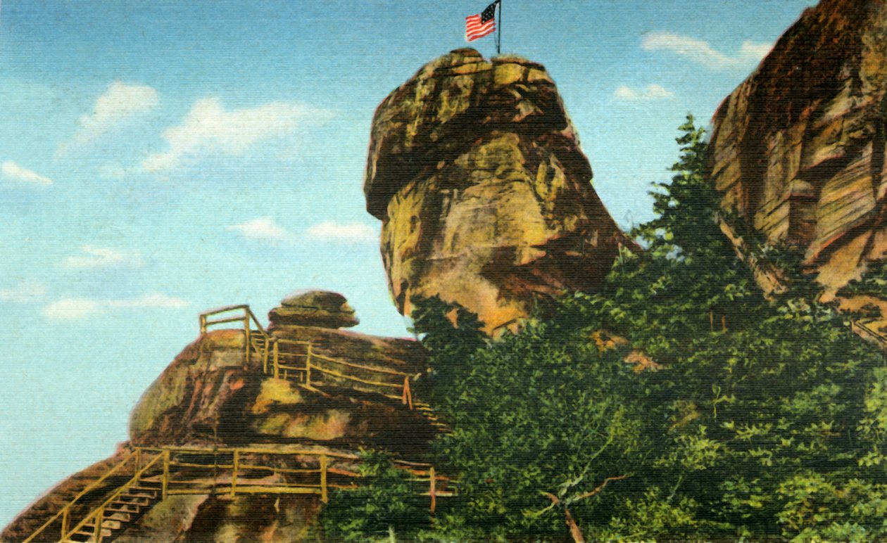 Chimney Rock and Rock Pile, Western North Carolina, 1942. af Unbekannt