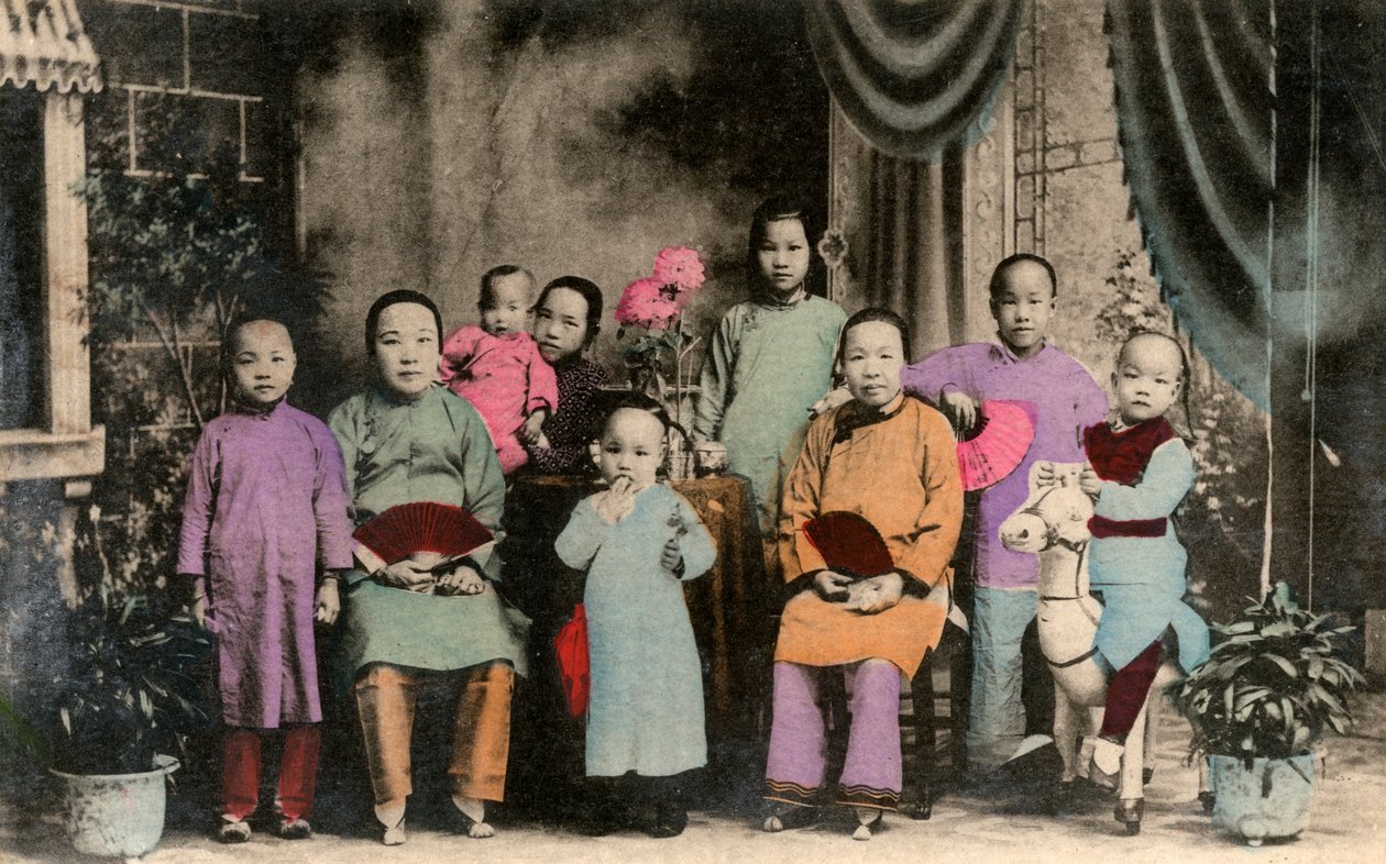 Kinesisk familie, Hong Kong, 20. århundrede af Unbekannt