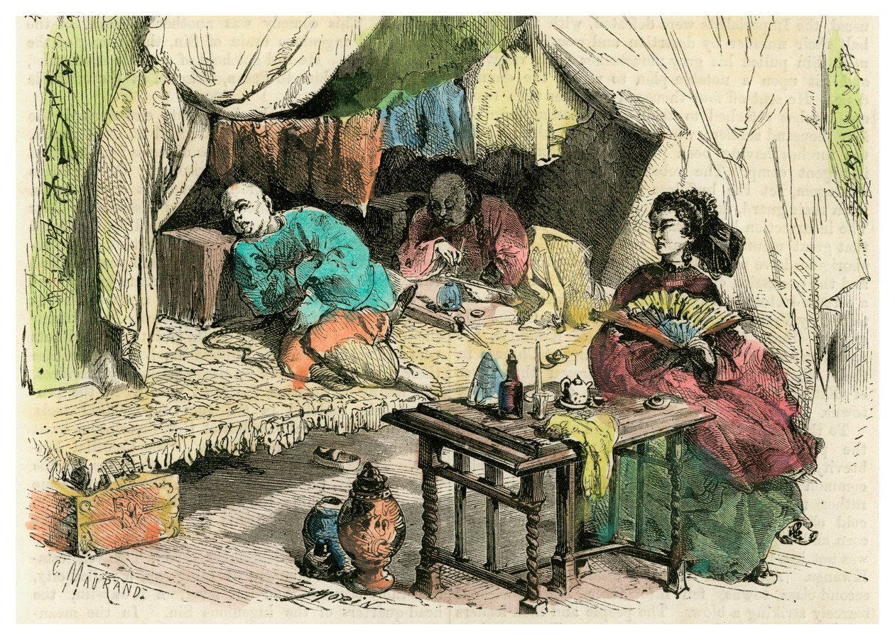 Kinesiske opiumsrygere, 1800-tallet af Unbekannt