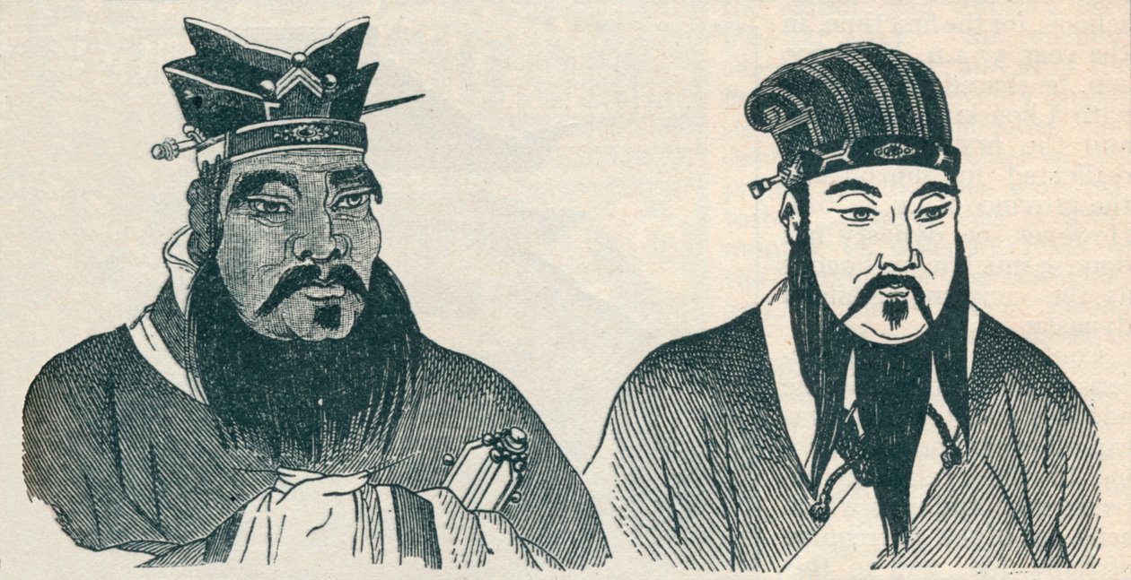 Kinesiske portrætter af Confucius og hans store efterfølger Mencius, 1907 af Unbekannt
