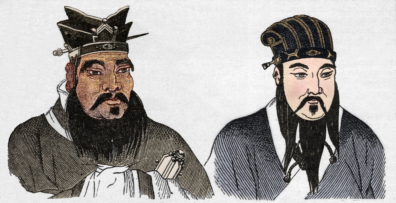 Kinesiske portrætter af Confucius og hans store efterfølger Mencius, 1907 af Unbekannt