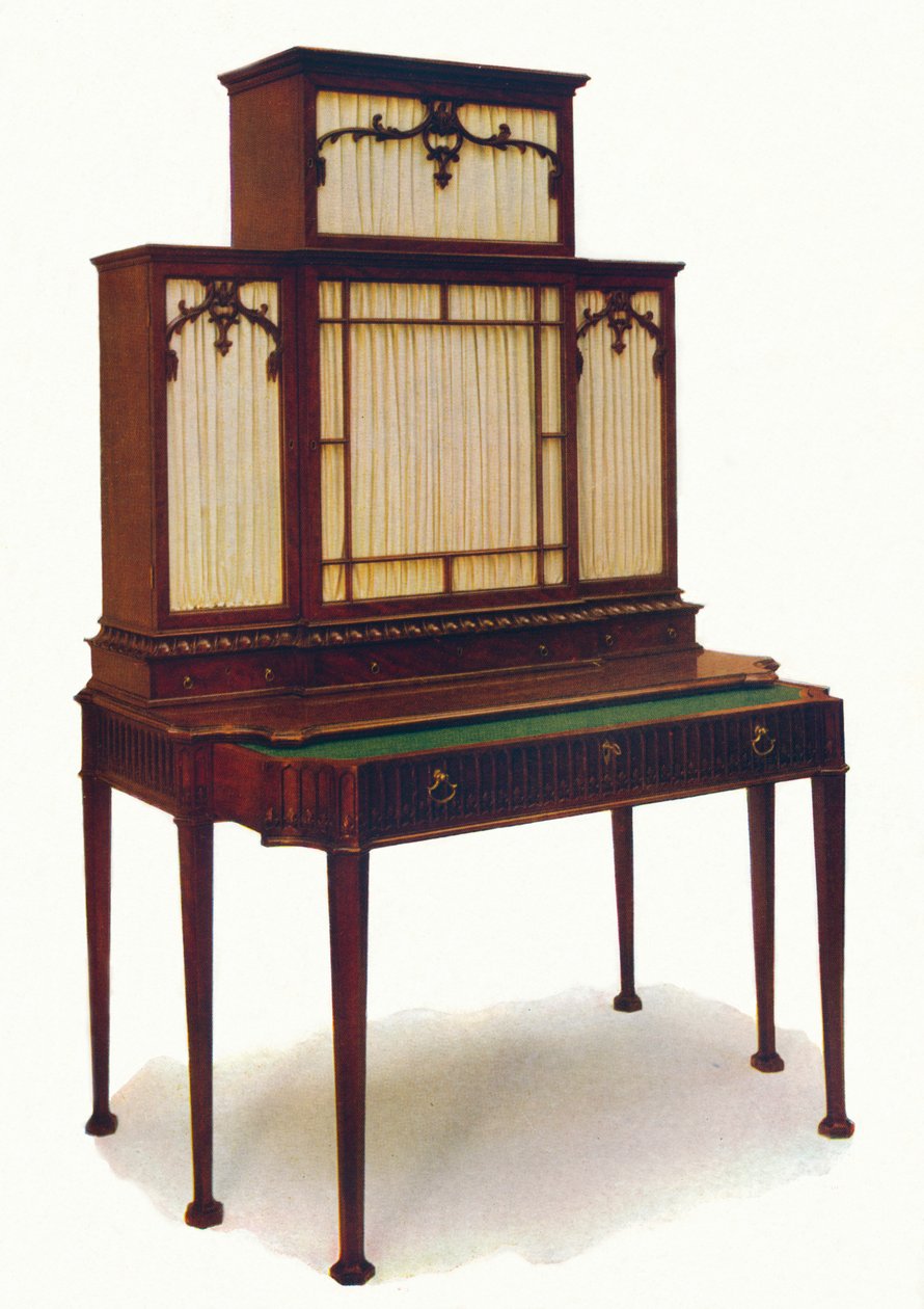 Chippendale Mahogany Secretaire-bogreol, midten af det 18. århundrede, 1930. af Unbekannt