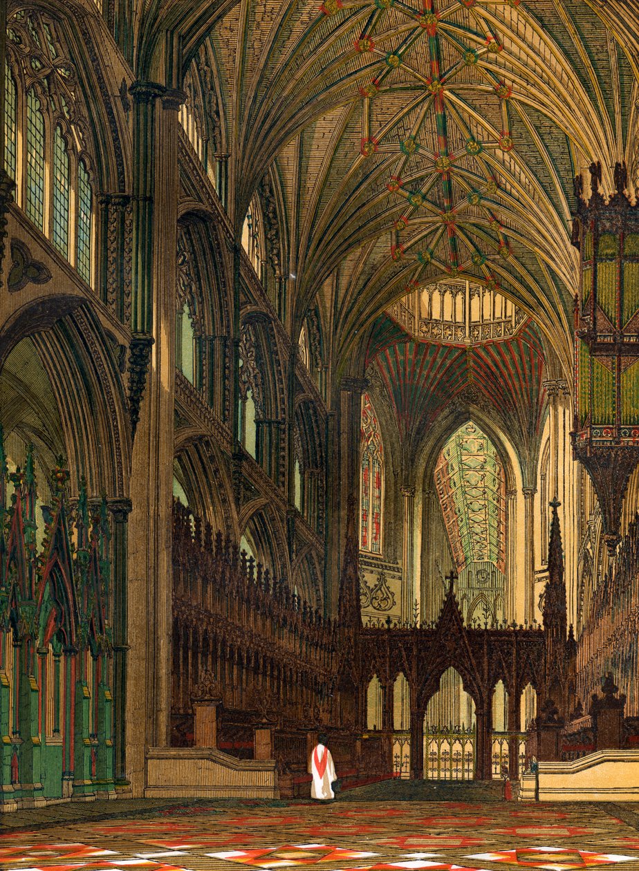 Choir of Ely Cathedral, Cambridgeshire, 1800-tallet af Unbekannt
