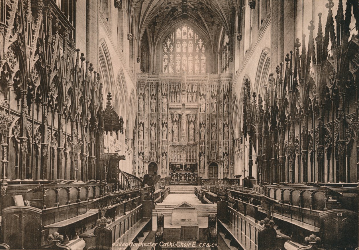 Choir of Winchester Cathedral, Hampshire, begyndelsen af det 20. århundrede af Unbekannt